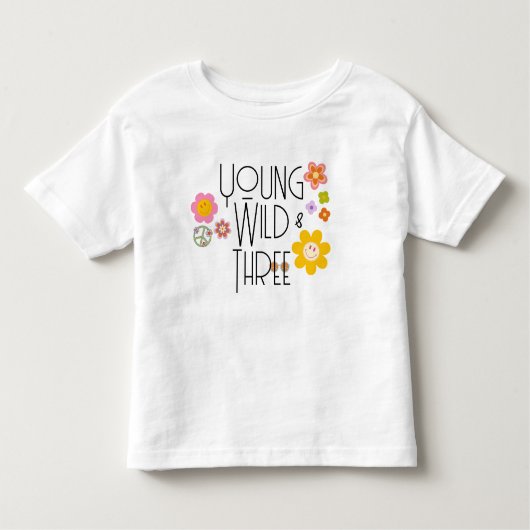 Jong, Wild & Drie | Kind Verjaardag T-shirt | Glim (Voorkant)