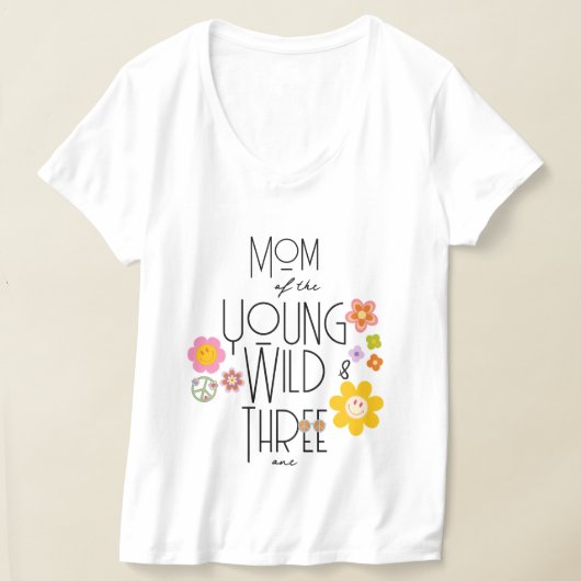 Jong, Wild & Drie | Meisje B-Day T-shirt | Glimlac (Laagn)