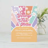 Jong Wild Drie Retro Zonneschijn Regenboog Madelie Kaart (Staand voorkant)