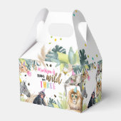 Jong Wild Drie Safari Party Dieren 3e Verjaardag Bedankdoosjes (Achterkant)