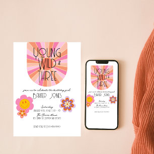 Jong, Wild & Drie   Uitnodiging voor 3e verjaardag