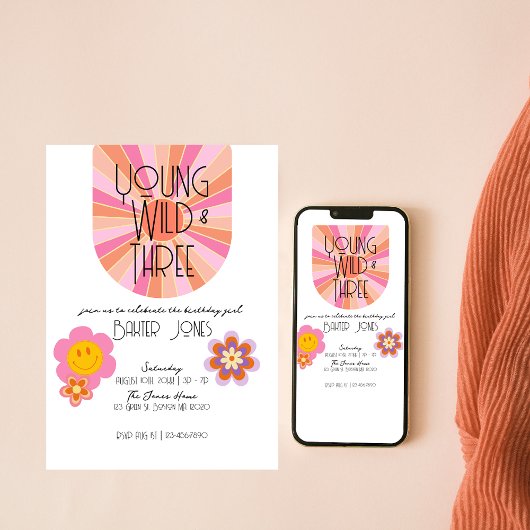 Jong, Wild & Drie | Uitnodiging voor 3e verjaardag