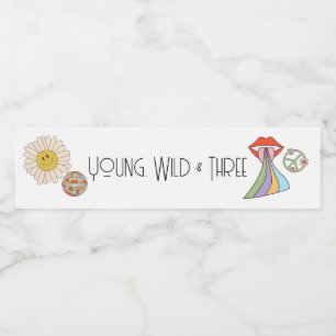 Jong, Wild & Drie Waterlabel B-Day Boho Waterfles Etiket