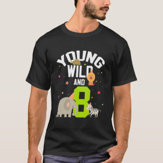 Jong Wild En 8 Dieren Zoo Verjaardag T-shirt