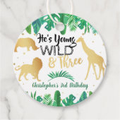 Jong Wild en Drie jongens Derde verjaardag Bedankjes Labels (Voorkant)