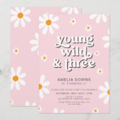 jong wild en drie kinderen verjaardagsfeestje kaart (Voorkant / Achterkant)