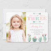 Jong, wild en drie meisje cactussen foto kaart (Voorkant)