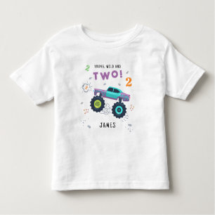 Jong wild en twee 2e Verjaardag Kinder Monster Aut Kinder Shirts