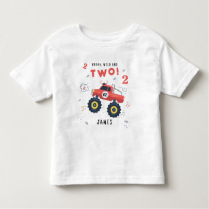 Jong wild en twee 2e Verjaardag Kinder Monster Aut Kinder Shirts