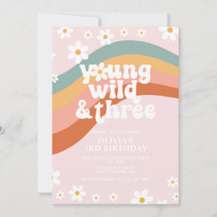 Jong Wild Three Groovy madeliefje regenboog 3e ver Kaart