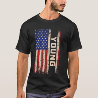Jonge achternaam Shirt Jonge naam Amerikaanse vlag
