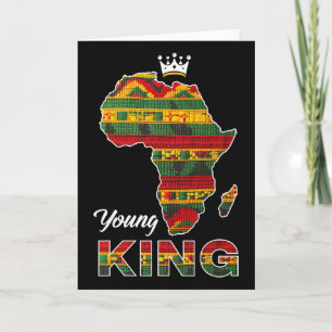 Jonge Afrikaanse Koning Map Kente Kunst Mannen Jon Kaart