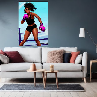 Jonge Afro-Amerikaanse bokser | AI Art Poster