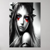 Jonge anime krijger | AI Art Poster (Voorkant)