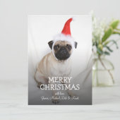 Jonge boer met kersthoed feestdagenkaart (Staand voorkant)