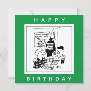 Jonge boeren hebben een Quiz Night Cartoon Kaart