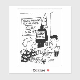 Jonge boeren Night Dunce Cartoon. Sticker