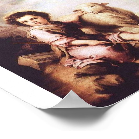 Jonge Christus als de goede herder ongeveer 1660 Poster (Hoek)