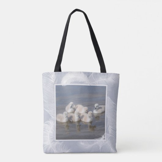 Jonge Cygnet Zwanen & Veren Blauw Tas (Achterkant)