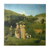 Jonge dames van het dorp tegeltje (Voorkant)