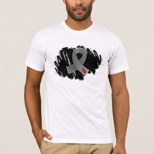 Jonge diabetes grijs lint met krabbelsteen t-shirt