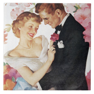 Jonge echtpaar formeel draag tegeltje