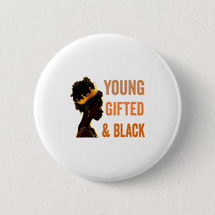 Jonge Ed Black Afro-Amerikaanse Geschiedenis Meisj Ronde Button 5,7 Cm