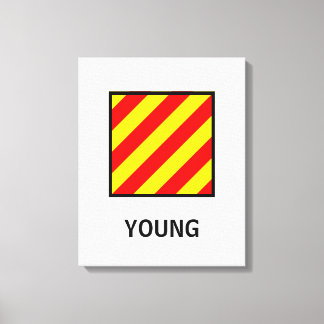 Jonge familienaam Nautische vlag Canvas Afdruk