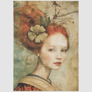 Jonge Franse Dame V Tissue Papier
