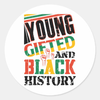 Jonge Getalenteerde En Zwarte Geschiedenis Ronde Sticker