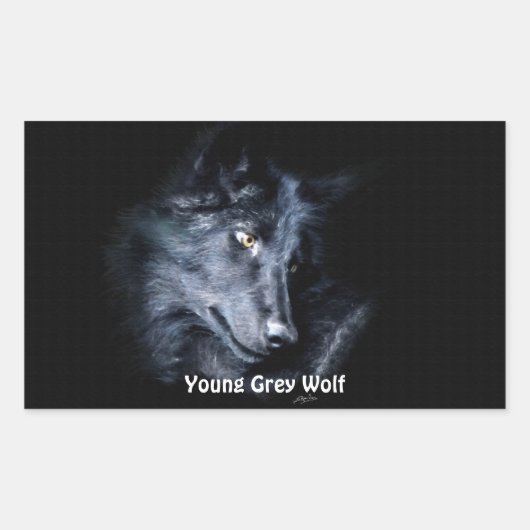 JONGE GRIJZE WOLF Wildlife Supporter Stickers (Voorkant)