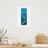 Jonge Groepvis - Ontwerp verloop blauwe achtergron Poster (Keuken)