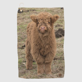 Jonge grote harie Schotse hoogkoe Golfhanddoek
