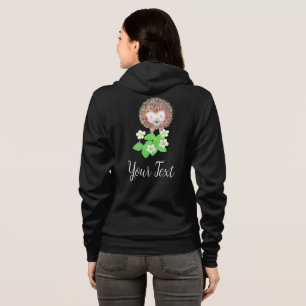 Jonge Hedgehog & Aardbeienbloemen gepersonaliseerd Hoodie