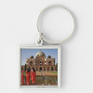 Jonge Indiase dames en Humayun's tombe, Delhi, Sleutelhanger