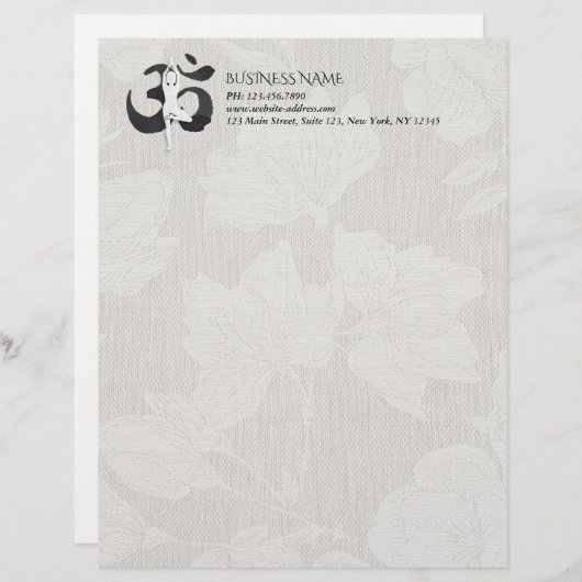 JONGE Instructeur Waterverf Meditation Pose Om Sig Gepersonaliseerd Briefhoofd (Voorkant / Achterkant)