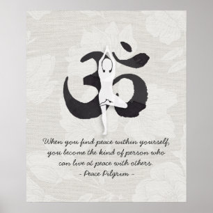 JONGE Instructeur Waterverf Meditation Pose Om Sig Poster