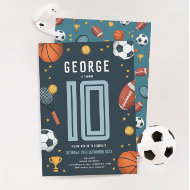 Jonge jongens Modern Blue Sportkinderen Birthday Kaart