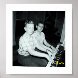 Jonge jongens op de foto's van Piano-Origineel Poster