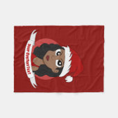 Jonge kerstman-cartoon fleece deken (Voorkant (Horizontaal))