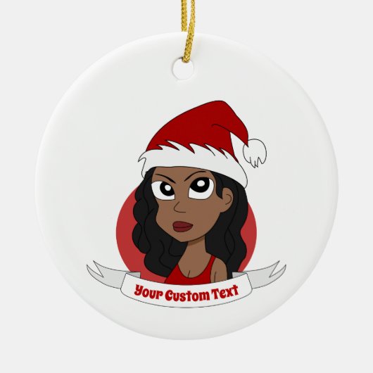 Jonge kerstman-cartoon keramisch ornament (Voorkant)