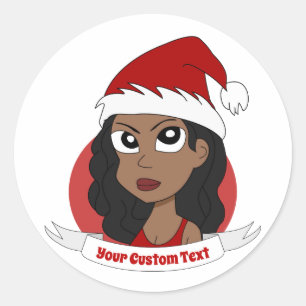 Jonge kerstman-cartoon ronde sticker
