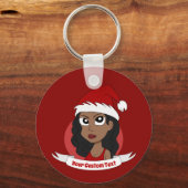 Jonge kerstman-cartoon sleutelhanger (Voorkant)