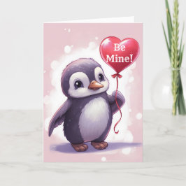 JONGE KIND PINGUÏN VALENTIJN KAART