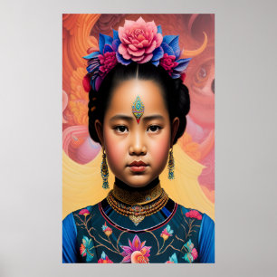 Jonge kleine prinses portret poster