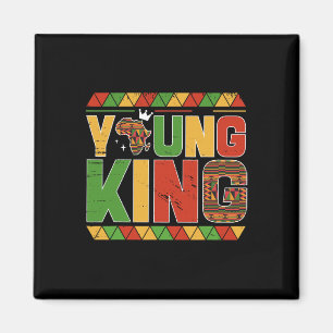 Jonge Koning Afrika Kaart Kente Kunst Afro-Amerika Magneet