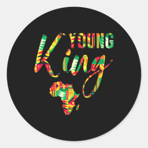 Jonge Koning Afrikaanse Kaart African Kente Boys M Ronde Sticker