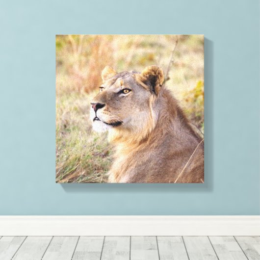 JONGE KONING VAN HET OERWOUD PORTRET CANVAS AFDRUK (Insitu (Houten vloer))