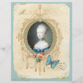 Jonge koningin Marie Antoinette n Butterfly Print
