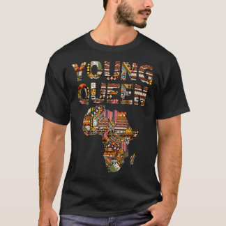 Jonge Koningin Zwarte Geschiedenis Afrikaans-Ameri T-shirt